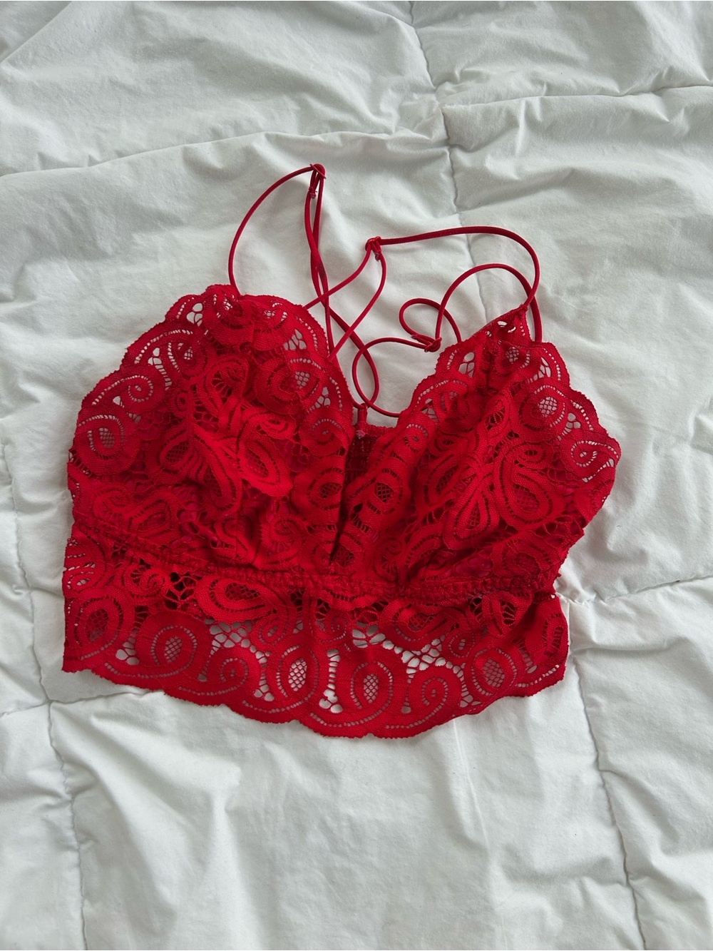 Love Pink Victoria’s secret Lace Bralette Crop Top - Red